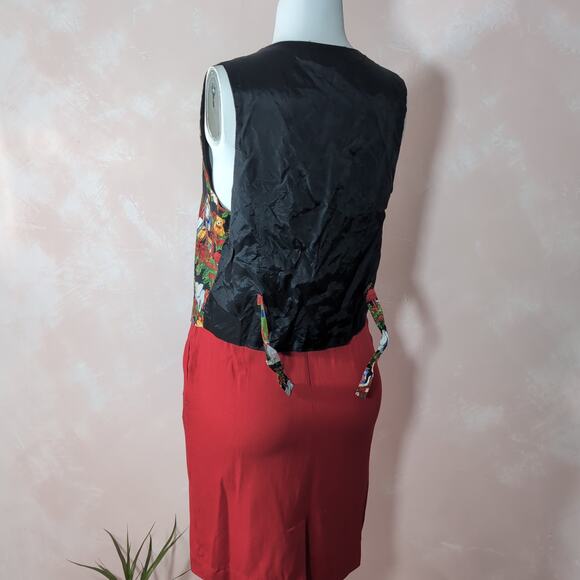 vintage 90s christmas print vest, on tour, medium - Picture 4 of 6